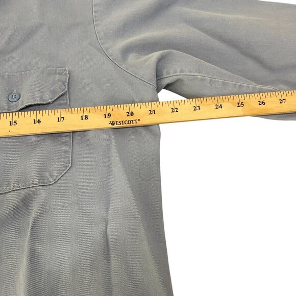 Bulwark FR Long Sleeve Button Up Shirt Sz M Blue Fire Flame Resistant Work Weld - Picture 2 of 7